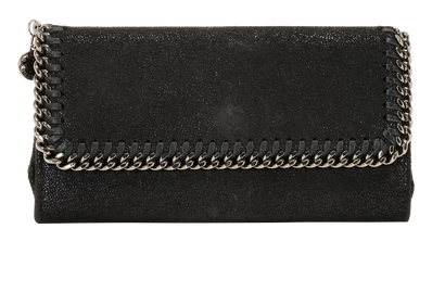 Stella McCartney Falabella Flap Continental Wallet, &pound;90, Accessories, Black, Faux Leather, Front view